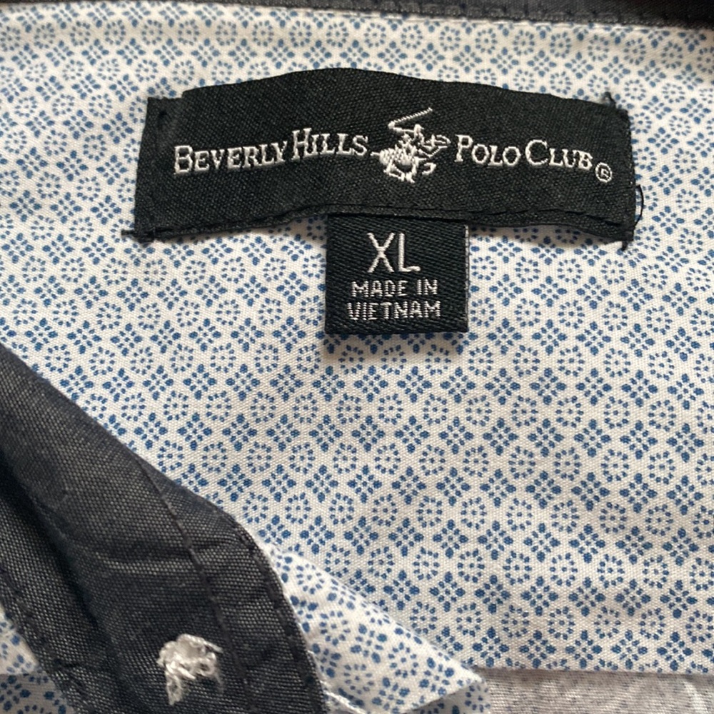 Blue/white Diamond Patterned Button Down - Picture 3 of 3